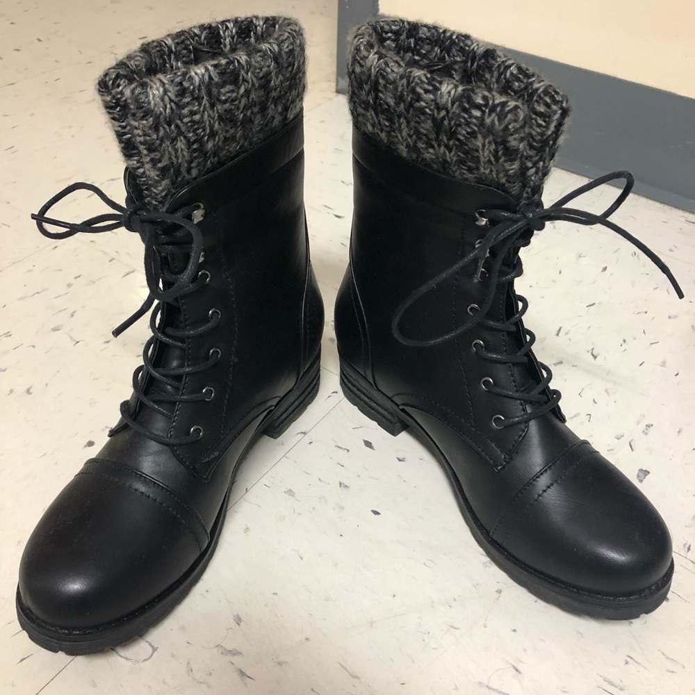 Black Combat Boots- Size 7